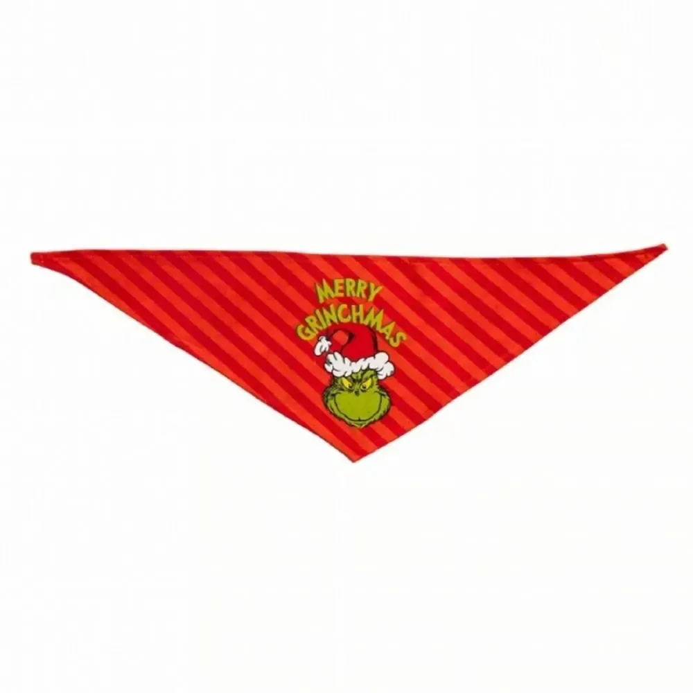 Dr Seuss The Grinch Reversible Pet Bandana Adjustable Tie Back Small/Medium New